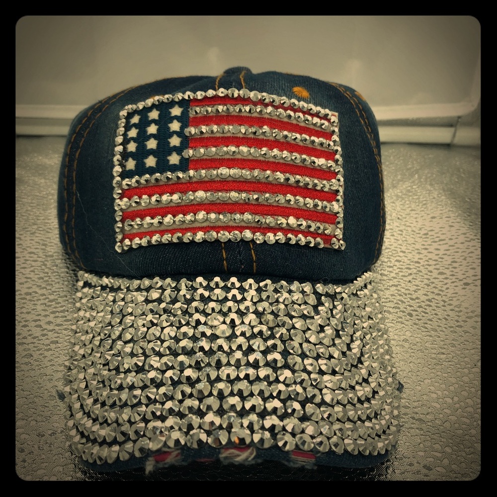 Distressed American Flag Covered in Bling